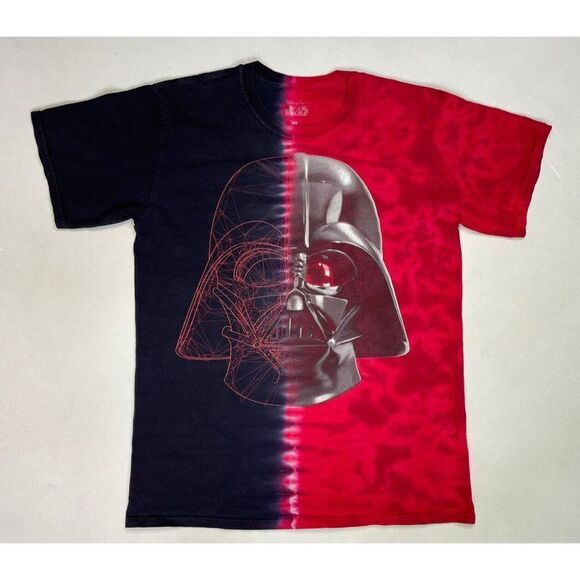 Disney Star Wars Darth Vader Big Face Graphic T-shirt Men Medium Red Tie Dye - Picture 1 of 5